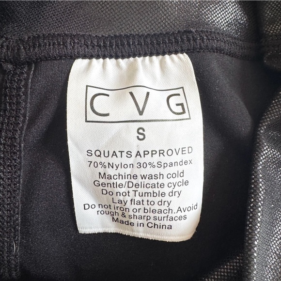 Constantly Varied Gear CVG Full Length Shine Black Metallic Leggings Size Small - Picture 8 of 9